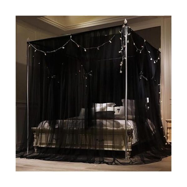 VETHIN 4 Corners Post Princess Bed Canopy Curtain Double_4