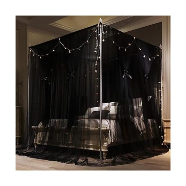 VETHIN 4 Corners Post Princess Bed Canopy Curtain Double_2