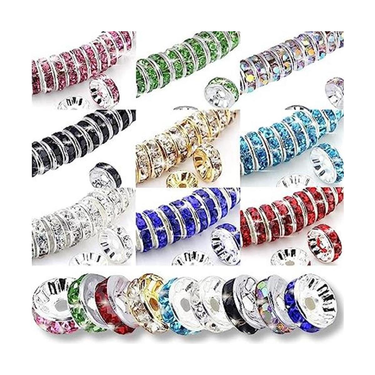 1080Pcs 8mm Round Spacer Beads Crystal Beads Rhinestone