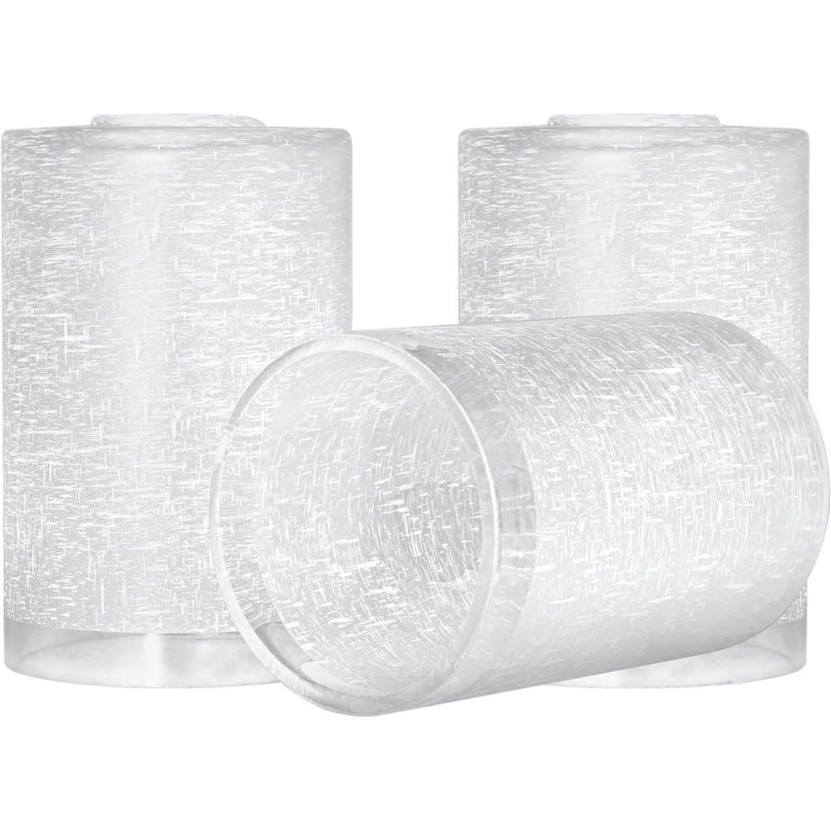 GoldSwift Paquete de 3 pantallas de cristal de lino blanco