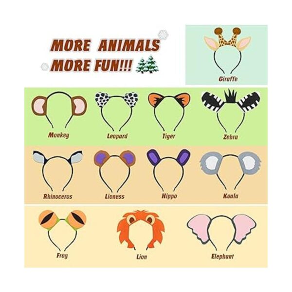 12 diademas de animales de fieltro para safari selva_2