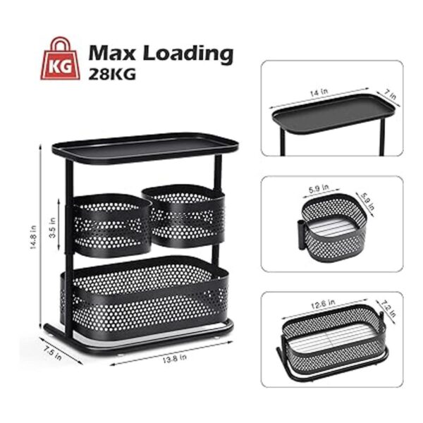 KINGRACK Organizador giratorio de 3 niveles armario de