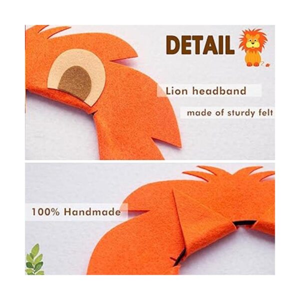 12 diademas de animales de fieltro para safari selva_3