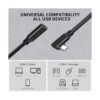 Cable de extensión USB C hembra a macho de ángulo recto de