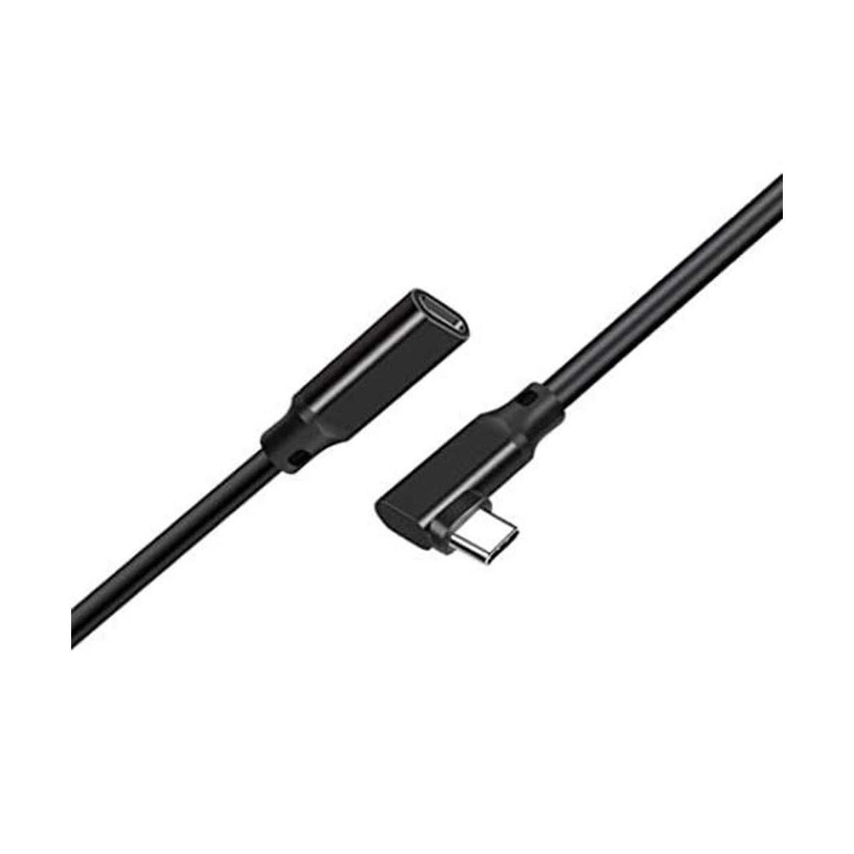 Cable de extensión USB C hembra a macho de ángulo recto de