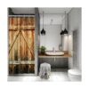 OERJU Cortina de ducha con puertas de madera estilo
