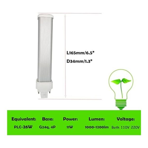 Bombilla LED GX24Q de 11 W de base de 4 pines de repuesto_4