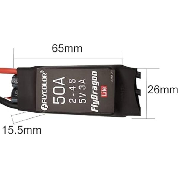 Flycolor Controlador de velocidad eléctrico 50A ESC 24S de_3
