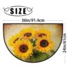 Felpudo de media ronda con diseño de girasol retro y