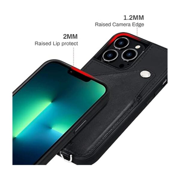 LUCKYCOIN Funda cruzada para iPhone 13 Pro con correa de_3