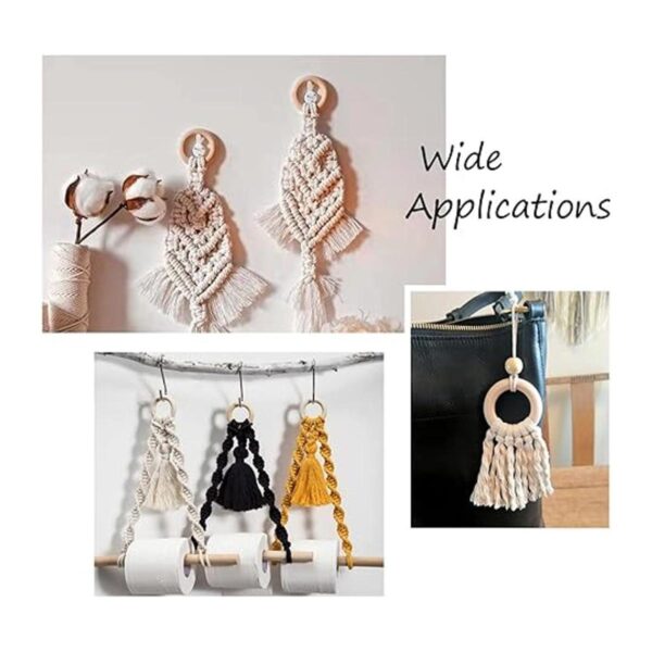 Craftdady 100 anillos de madera de macramé pintados con_3