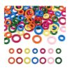 Craftdady 100 anillos de madera de macramé pintados con_1