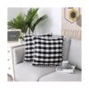 Juego de 2 fundas de almohada de otoño a cuadros negros y