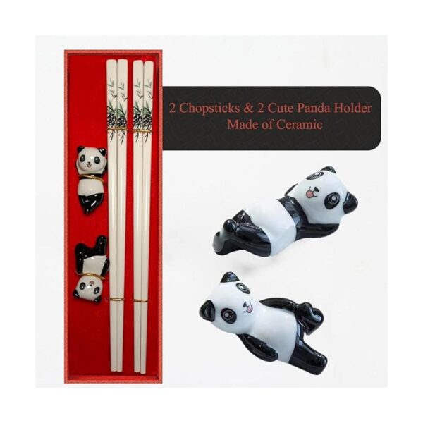 Palillos reutilizables de 2 pares de palillos de porcelana_3