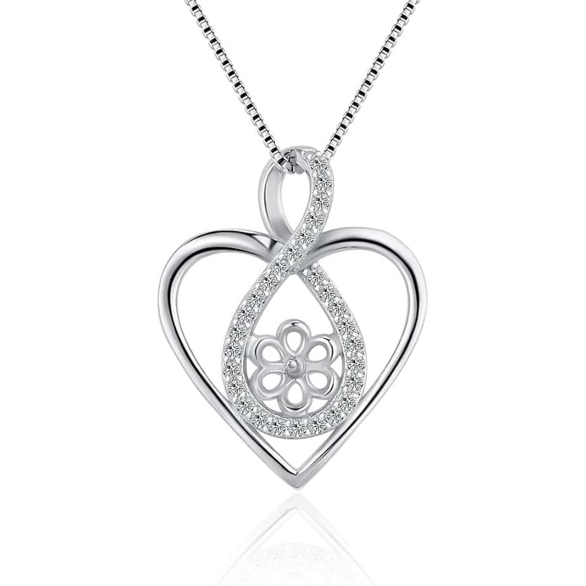 LGSY Colgante de plata de ley con forma de corazón de