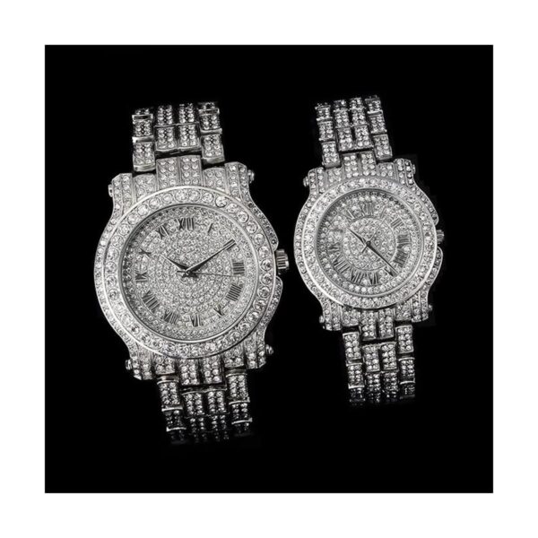 Iced Out Watches 2Pack His Her Matching Set Simulated