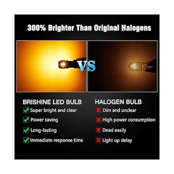 BRISHINE BA9S Bombillas LED ámbar amarillo extremadamente_5
