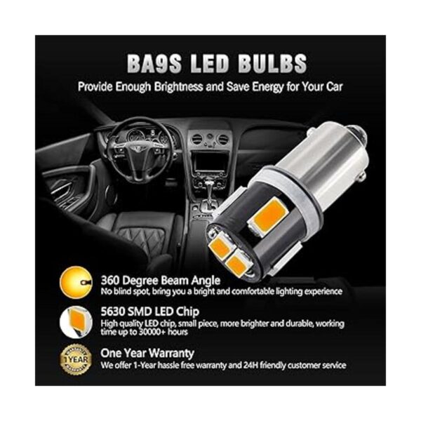 BRISHINE BA9S Bombillas LED ámbar amarillo extremadamente_4