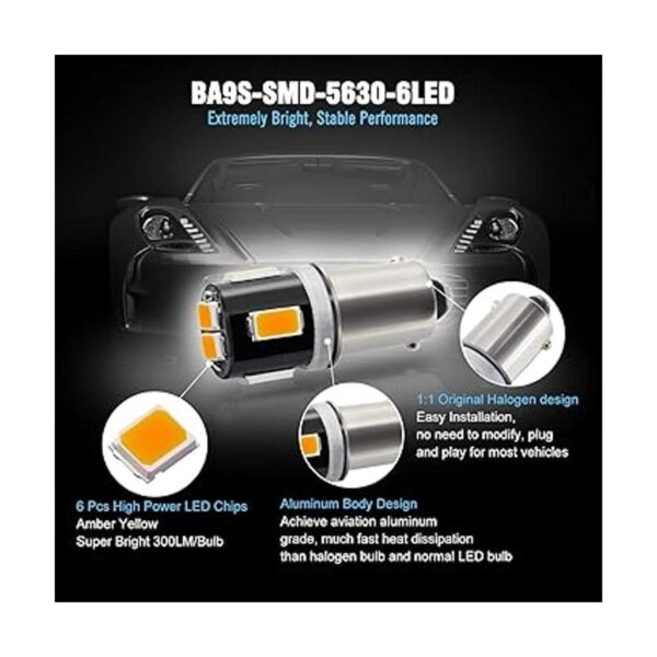 BRISHINE BA9S Bombillas LED ámbar amarillo extremadamente_3