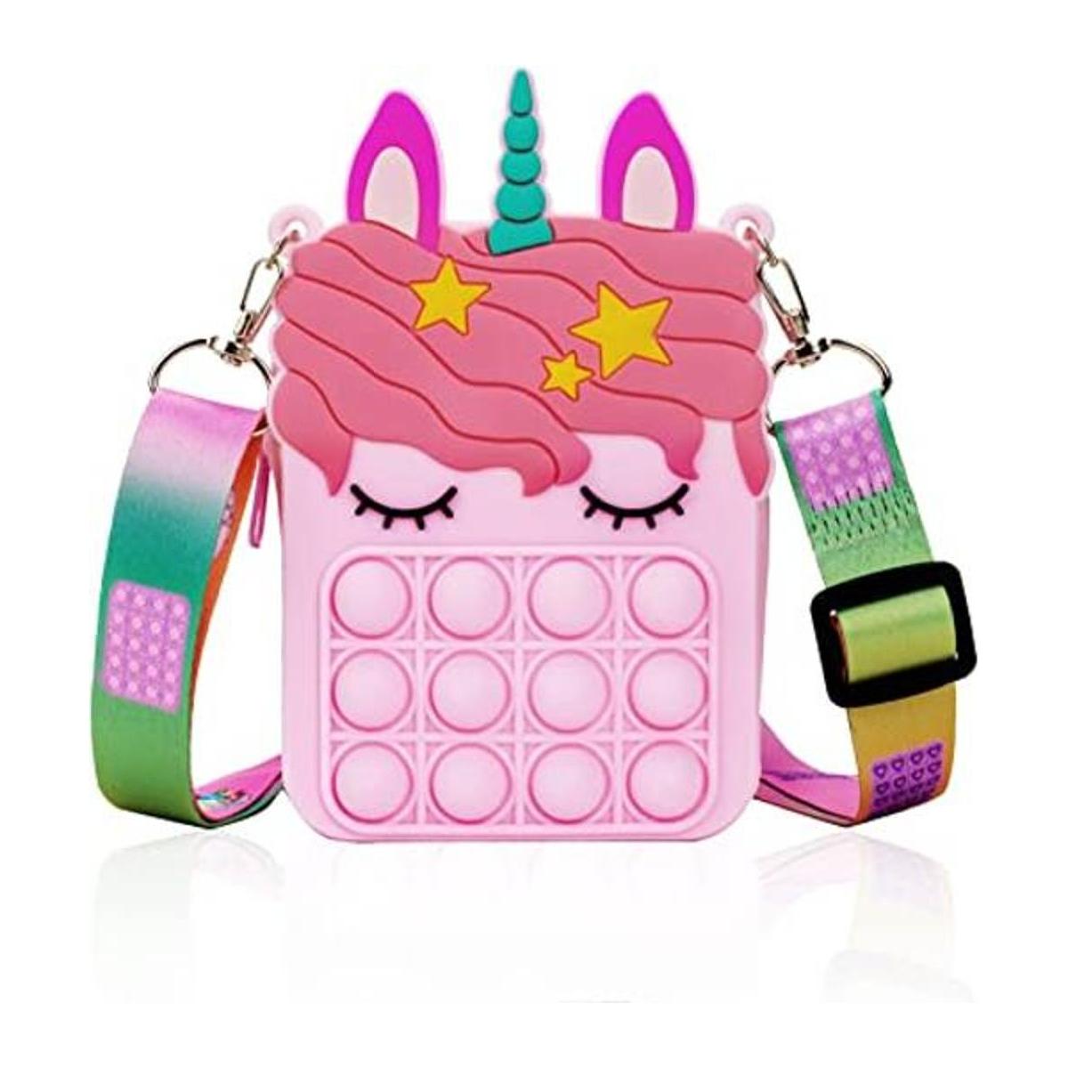 Bolso de unicornio rosa para niñas mini juguete para