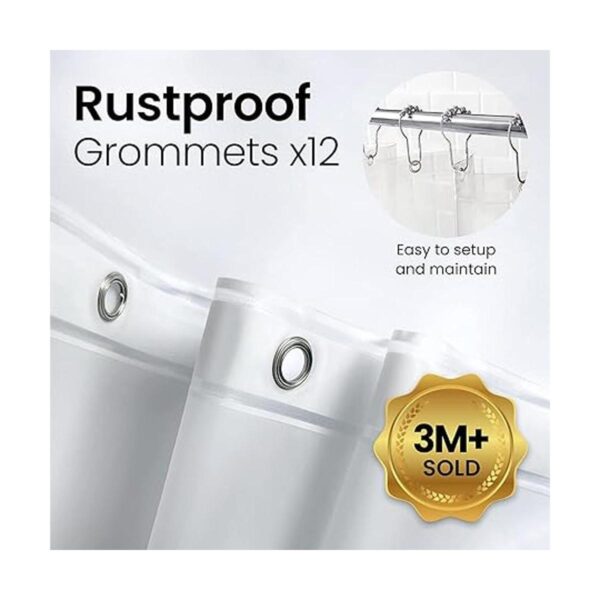 LiBa PEVA Cortina de ducha de baño 8G 72 pulgadas de_3