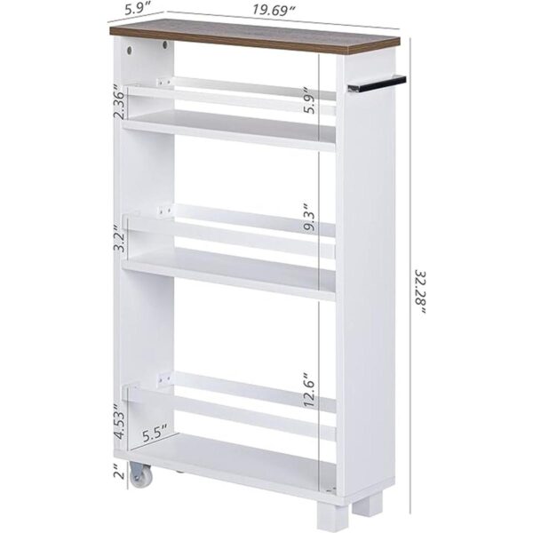 UTEX Carrito de almacenamiento delgado de cocina de 4_3