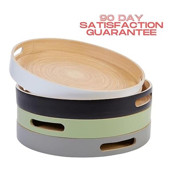 HABITAS Bandeja decorativa de bambú Spun para mesa de