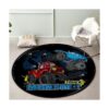 Kuizee Alfombra redonda azul Monster Truck Boy sala de_2