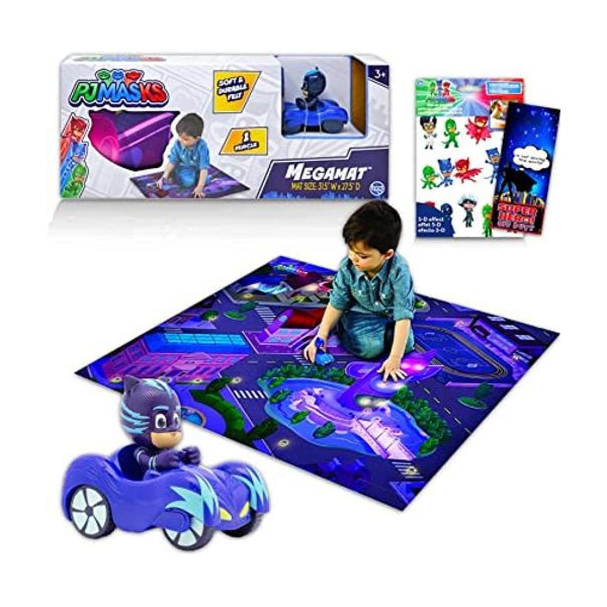 PJ Masks Mega Mat con juego de vehículos para niños