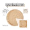 HABITAS Bandeja decorativa de bambú Spun para mesa de