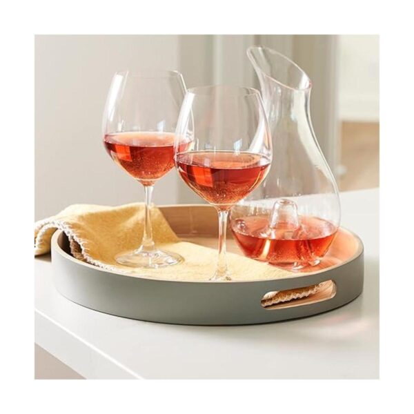 HABITAS Bandeja decorativa de bambú Spun para mesa de