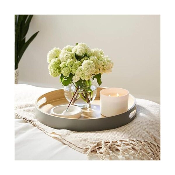 HABITAS Bandeja decorativa de bambú Spun para mesa de