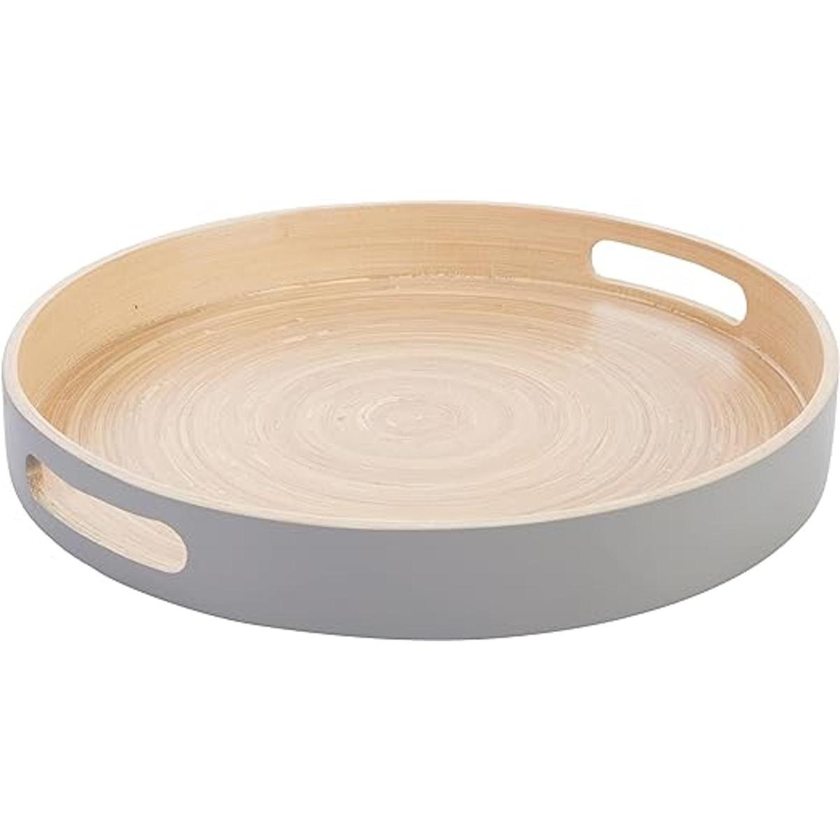 HABITAS Bandeja decorativa de bambú Spun para mesa de