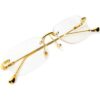 Gafas de hip hop vintage con marco dorado retro sin_1