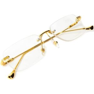 Gafas de hip hop vintage con marco dorado retro sin_1