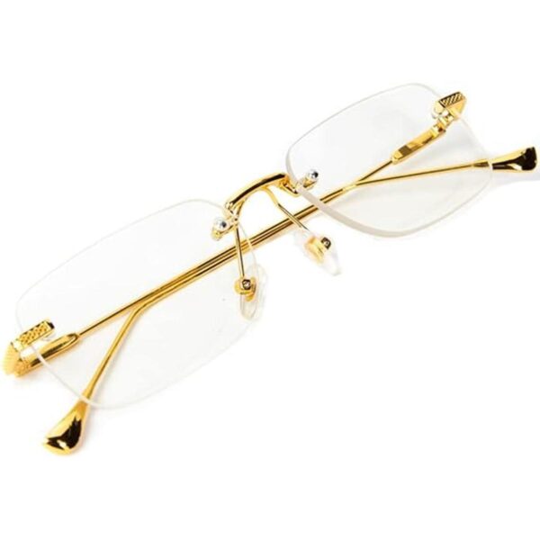 Gafas de hip hop vintage con marco dorado retro sin_1