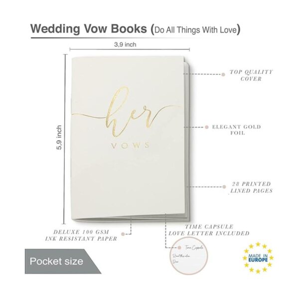 UNITED ESELL Libros de votos de boda marfil para él y_2