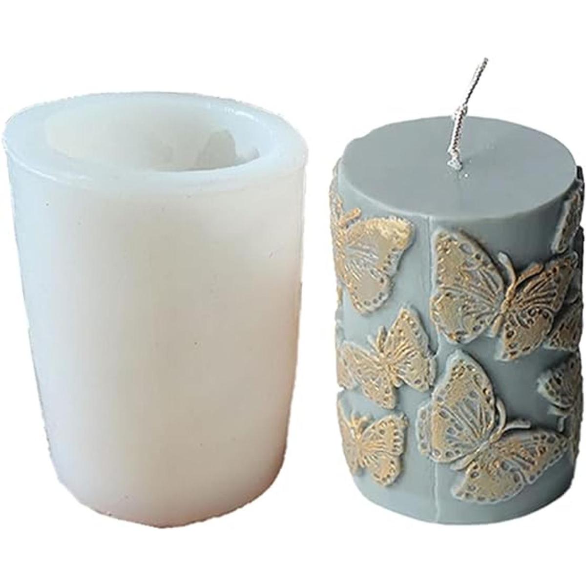 Moldes de vela cilíndrica Frangipani de mariposa en