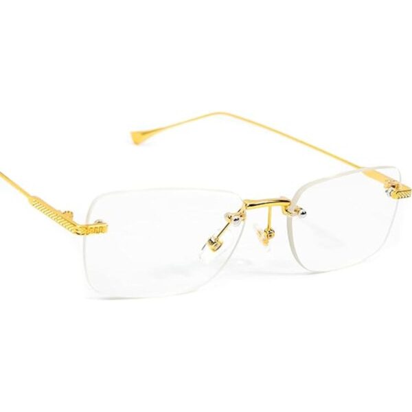 Gafas de hip hop vintage con marco dorado retro sin_2