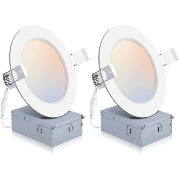 Paquete de 2 luces empotradas de 4 pulgadas con caja de_1