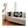 Funda de almohada con bordado azteca de café negro y_6