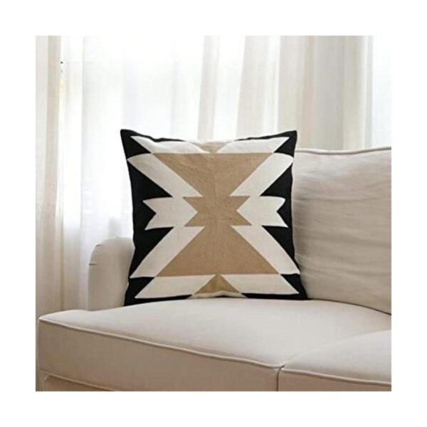 Funda de almohada con bordado azteca de café negro y_1