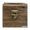 Caja de pañuelos de madera cuadrada con tapa con bisagras