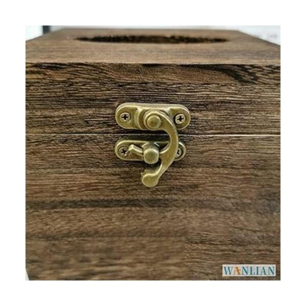 Caja de pañuelos de madera cuadrada con tapa con bisagras