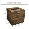 Caja de pañuelos de madera cuadrada con tapa con bisagras