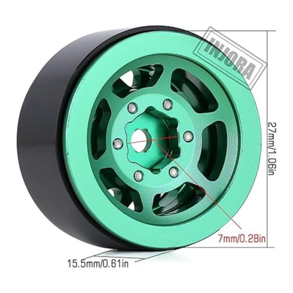 INJORA Llantas de rueda 1.0 RC Metal Beadlock Llantas para_3