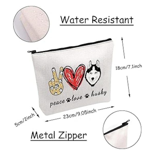 JXGZSO Funny Dog Gift Peace Love Husky Bolsa de