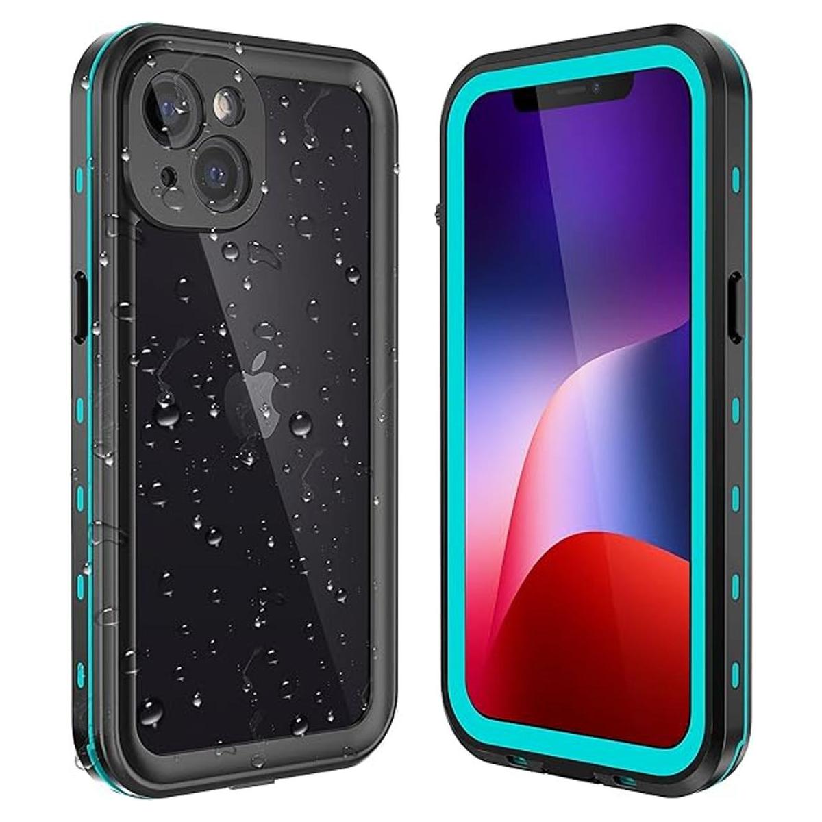 Funda impermeable para iPhone 13 azul protector de