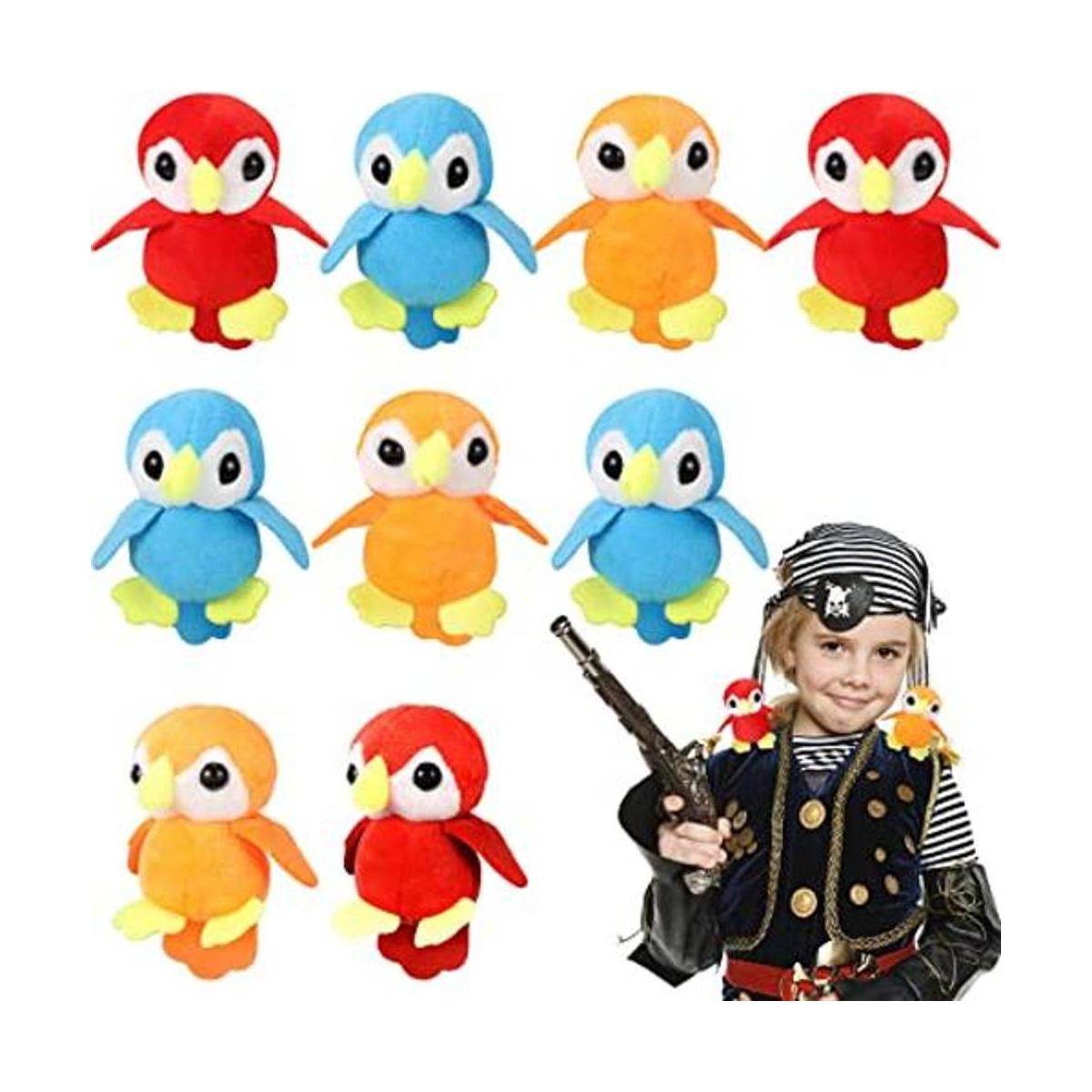 9 piezas de peluche de loro parlante de 3.5 pulgadas azul