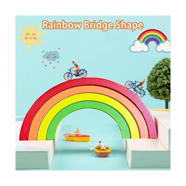 TUOWITA Juguete apilable de madera arco iris juego_3